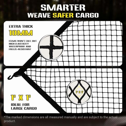Highly Elastic Cargo Net, Simple Truck Bed Cargo Mesh Organizer, 4'x4' Stretches to 8'x8' Suitable for Daily Light Loads of Trucks, (Single Layer) in Saudi Arabia