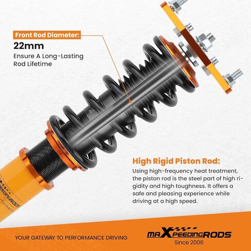 maxpeedingrods Coilovers لـ Mitsubishi Lancer ES/OZ/Ralliart FWD 2002-2006، دعامات طقم تعليق Coilovers قابلة للتعديل للارتفاع، دعامات ممتص الصدمات للتخميد مسبقًا، مجموعة خفض Gol in Kuwait