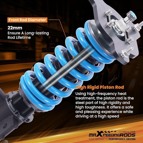 maXpeedingrods Coilover for Mercedes-Benz E-Class W212 2010-2016, 24 Levels Damper Adjustable Coilovers Suspension Kit Strut, Height Adjustable Shock Absorber Struts, T6 Upgraded Lowering Kits Blue in Kuwait