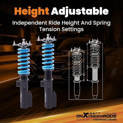 maXpeedingrods Coilover for Mercedes-Benz E-Class W212 2010-2016, 24 Levels Damper Adjustable Coilovers Suspension Kit Strut, Height Adjustable Shock Absorber Struts, T6 Upgraded Lowering Kits Blue in Kuwait