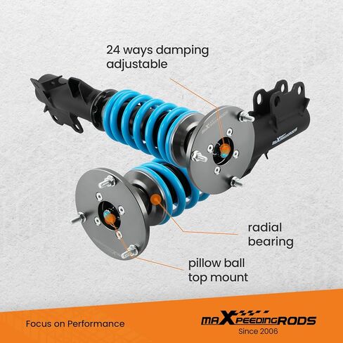 maxpeedingrods Coilovers لكاديلاك ATS RWD 2013-2019، لكاديلاك CTS RWD 2014+، طقم تعليق كويلوفيرز قابل للتعديل من 24 مستوى، ممتص صدمات قابل للتعديل للارتفاع، مجموعات خفض T6 مطورة in Kuwait