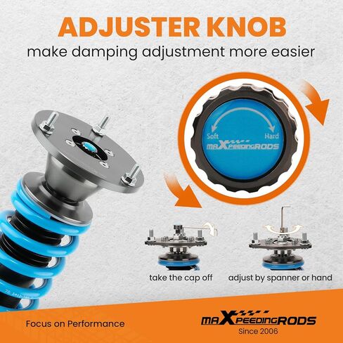 maxpeedingrods Coilovers لكاديلاك ATS RWD 2013-2019، لكاديلاك CTS RWD 2014+، طقم تعليق كويلوفيرز قابل للتعديل من 24 مستوى، ممتص صدمات قابل للتعديل للارتفاع، مجموعات خفض T6 مطورة in Kuwait