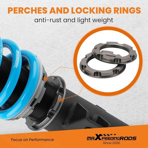 maxpeedingrods Coilovers لكاديلاك ATS RWD 2013-2019، لكاديلاك CTS RWD 2014+، طقم تعليق كويلوفيرز قابل للتعديل من 24 مستوى، ممتص صدمات قابل للتعديل للارتفاع، مجموعات خفض T6 مطورة in Kuwait
