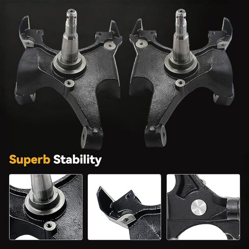 2" Drop Spindles, Front Lowering Knuckle Kit Compatible with 1988-1998 Chevy Silverado C1500 C2500 Suburban GMC Sierra 2WD, # M0117K17-1, M0117K17-2 in Saudi Arabia