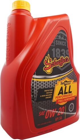 شركة شيفر للتصنيع 6020-006S SynShield زيت محرك بنزين صناعي كامل الأداء 0W-20 للمحركات الجديدة والعالية الأميال، زجاجة سعة 1 جالون in Kuwait
