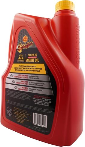شركة شيفر للتصنيع 6020-006S SynShield زيت محرك بنزين صناعي كامل الأداء 0W-20 للمحركات الجديدة والعالية الأميال، زجاجة سعة 1 جالون in Kuwait