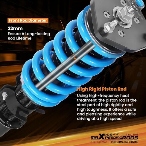 maxpeedingrods Coilover لـ Nissan 350Z RWD 2003-2008، لـ Infiniti G35 RWD 2003-2007، طقم تعليق Coilovers قابل للتعديل بـ 24 مستوى، طقم خفض الارتفاع قابل للتعديل T6 دعامات الترقية in Kuwait