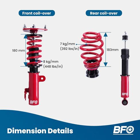 BFO Coilovers for for Scion TC 2011-2016 AGT20, for Toyota Zelas 2011-2016, Height Adjustable Coilovers Suspension Kit, Preset Damping Shock Absorber Struts, Lowering Kit Red in Saudi Arabia