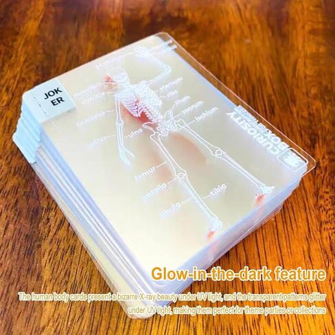 The Body Deck Transparent Anatomy Playing Cards, 3D Skeleton Design, Educational Card Game, 54 Cards (1 Pack) in Saudi Arabia