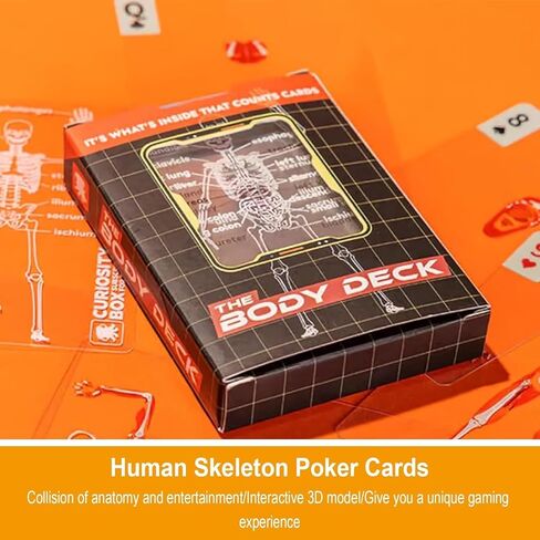 The Body Deck Transparent Anatomy Playing Cards, 3D Skeleton Design, Educational Card Game, 54 Cards (1 Pack) in Saudi Arabia
