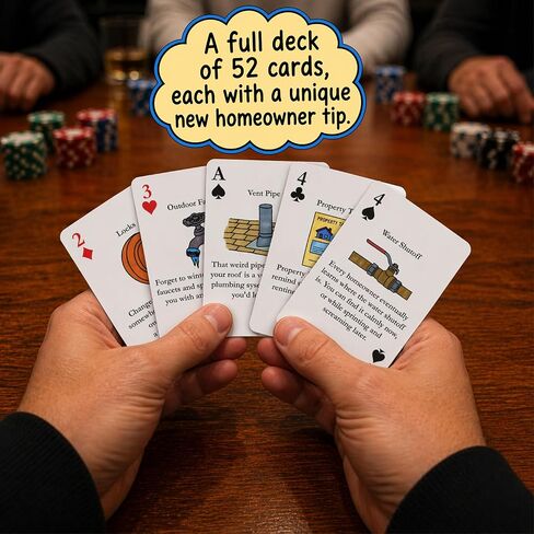 Niche Nation Games New Homeowner Playing Cards - 52 Funny and Mildly Useful Tips for First Time Homeowners - Housewarming Gifts – House Warming Gifts New Home - Funny New Homeowner Gift in Saudi Arabia