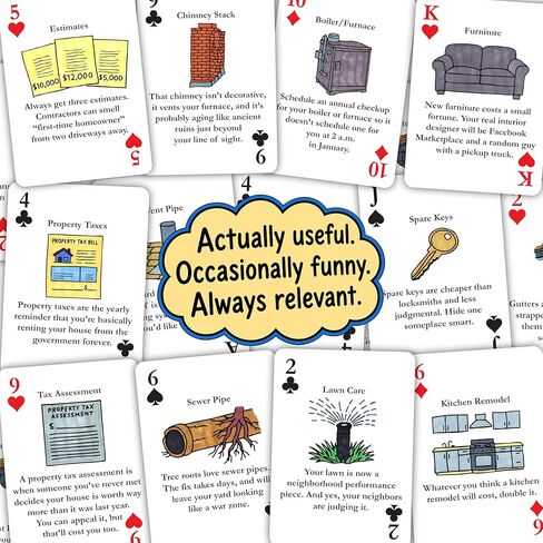 Niche Nation Games New Homeowner Playing Cards - 52 Funny and Mildly Useful Tips for First Time Homeowners - Housewarming Gifts – House Warming Gifts New Home - Funny New Homeowner Gift in Saudi Arabia