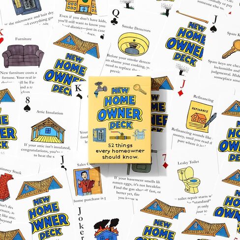 Niche Nation Games New Homeowner Playing Cards - 52 Funny and Mildly Useful Tips for First Time Homeowners - Housewarming Gifts – House Warming Gifts New Home - Funny New Homeowner Gift in Saudi Arabia