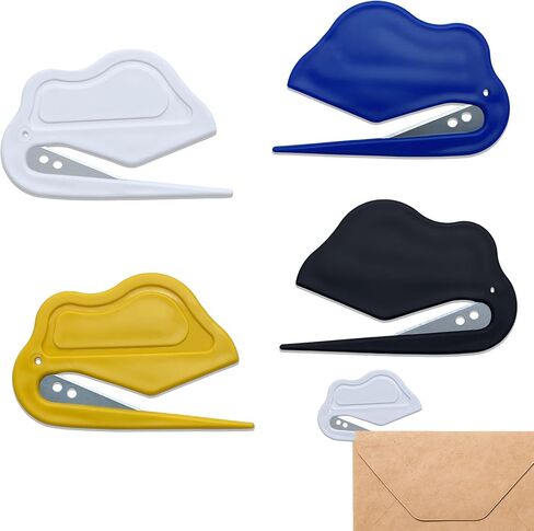 4 Pack Letter Opener Envelope Slitter,Mail Cutter with Safety Concealed Sharp Blade Neatly Opened Without Damage,Envelope Opener for Women,Men,Worker,Students,Home,Office,Postal for Package,Paper Cut in Saudi Arabia