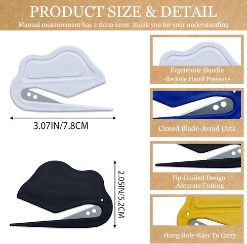 4 Pack Letter Opener Envelope Slitter,Mail Cutter with Safety Concealed Sharp Blade Neatly Opened Without Damage,Envelope Opener for Women,Men,Worker,Students,Home,Office,Postal for Package,Paper Cut in Saudi Arabia
