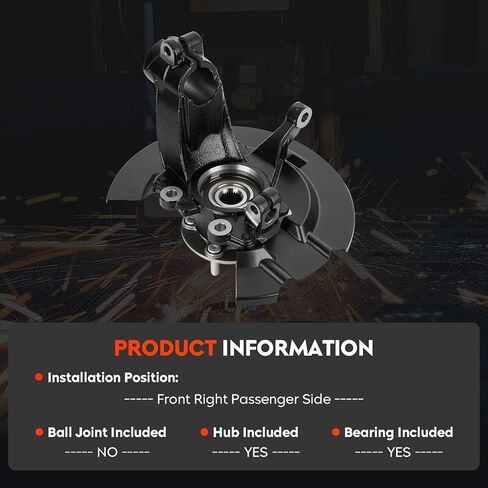 Front Right Steering Knuckle & Wheel Bearing Hub Assembly for Ford Escape 2013-2019, Passenger Side in Kuwait