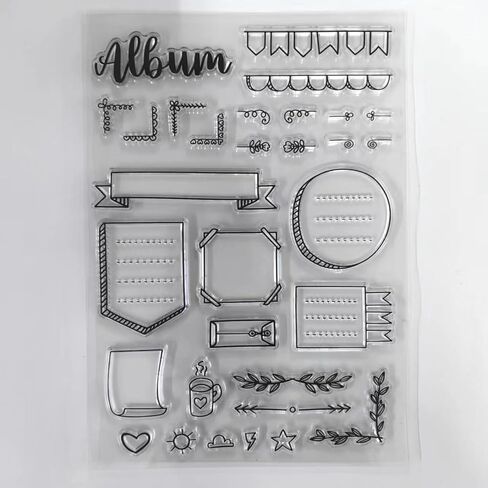 Craft Album Banner Frame Basic Clear Stamp for Card Making Decoration and Scrapbooking in Kuwait