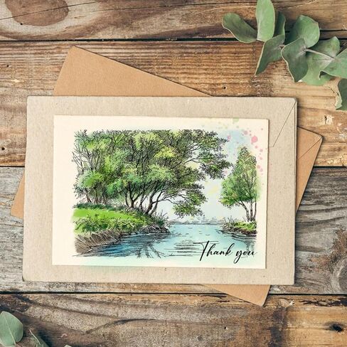 Trees Background Clear Stamps for Card Making, Forest River Rubber Stamps Natural Scenery Transparent Stamp Seal for Crafting DIY Scrapbooking Photo Album Decorations in Kuwait