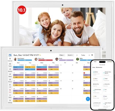Digital Calendar, 10.1-inch Smart Wall Planner Electronic Calendar & Chore Chart, Smart Touchscreen Interactive Display for Family Schedules, Organize Your Daily & Family Routines, Desk & Wall Mount in Saudi Arabia