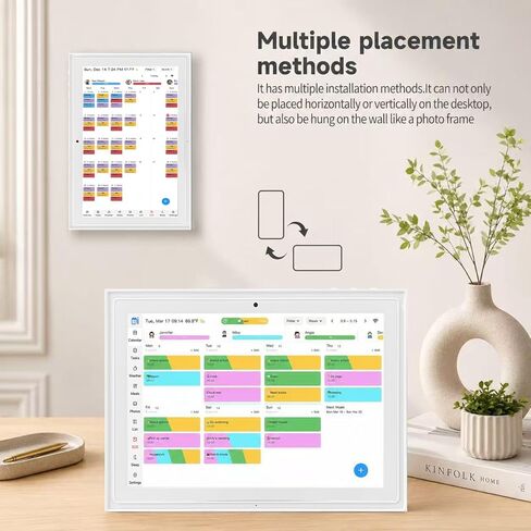 Digital Calendar, 10.1-inch Smart Wall Planner Electronic Calendar & Chore Chart, Smart Touchscreen Interactive Display for Family Schedules, Organize Your Daily & Family Routines, Desk & Wall Mount in Saudi Arabia