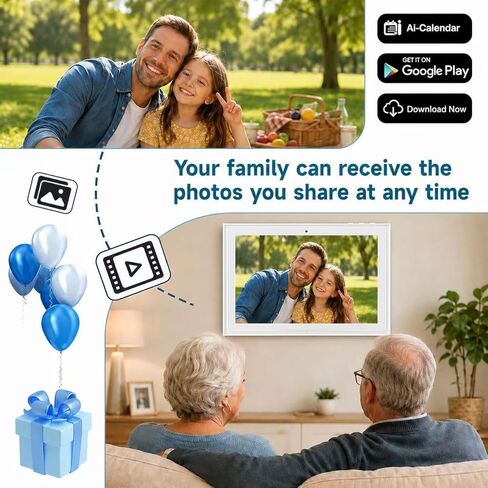 Digital Calendar, 10.1-inch Smart Wall Planner Electronic Calendar & Chore Chart, Smart Touchscreen Interactive Display for Family Schedules, Organize Your Daily & Family Routines, Desk & Wall Mount in Saudi Arabia