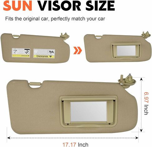 Beige Passenger Right Side Sun Visor Replacement Compatible with Honda CRV 2017 2018 2019 2020 2021 2022 Replace 83230TLAA12ZA in Kuwait