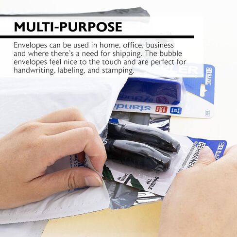 BAZIC Products 10.5in x 15in (#5) Poly Bubble Mailer, 2 Count, for Mailing Office Home in Kuwait