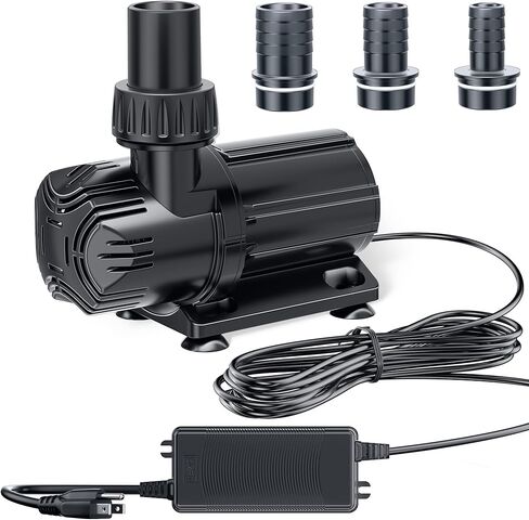 POPOSOAP 1600GPH Submersible Water Pump, 45W Aquarium Sump Pump DC 24V Pond Pump, Lift Height 13FT Fountain Pump for Waterfall, Fountain, Hydroponic, Irrigation, Freshwater and Marine Water Use in Saudi Arabia