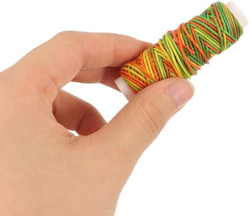 12 Rolls Waxed Threads Thick Thread Polyester Assorted Color Easy to Carry Practical for Repairs and DIY Projects in Kuwait