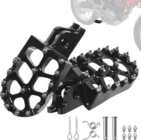 أوتاد قدم الدراجة الترابية باستخدام الحاسب الآلي منصة واسعة مع نوابض لهوندا CRF150R CRF250R CRF450R CRF250X CRF450X CRF300L CRF250L CR125 CR250 CRF450RL CRF1000L ألومنيوم قابل للاستبدال (أسود) in Kuwait