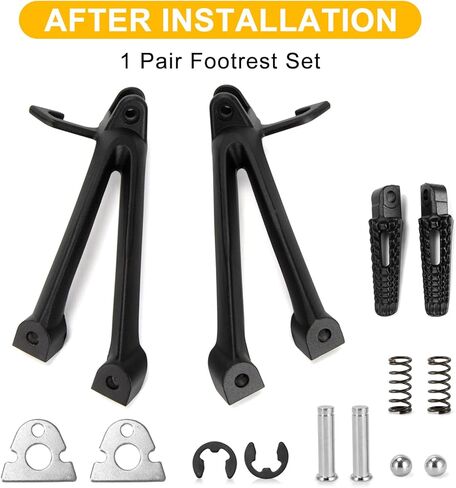 GSXR600 Foot Peg Bracket - PSLER Motorcycle Rear Passenger Pegs Footpegs Rest Pedals Compatible with GSXR600/Gsxr750 2006 2007 K6 K7,Black in Kuwait