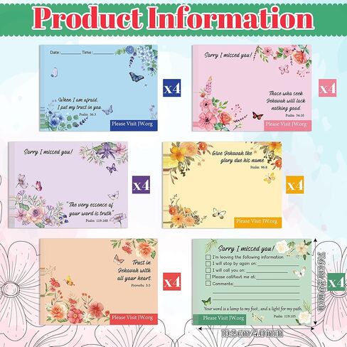 Yopyame JW Field Service Supplies - 24PCS JW Pioneer Gifts Sorry I Missed You Sticky Notes Gifts for Jehovah's Witnesses, jw.org Accessories, Jehovah Witness Ministry Supplies, Please Visit JW.org in Kuwait