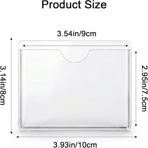 10 Pcs Clear Adhesive Business Card Holder with Top Open, Plastic Library Card Pockets Sleeves, Adhesive Label Pockets for Storage Bins Boxes Organizing Notebooks Name Tags Planners, 3.9 X 3 Inch in Kuwait
