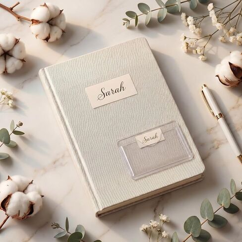 10 Pcs Clear Adhesive Business Card Holder with Top Open, Plastic Library Card Pockets Sleeves, Adhesive Label Pockets for Storage Bins Boxes Organizing Notebooks Name Tags Planners, 3.9 X 3 Inch in Kuwait