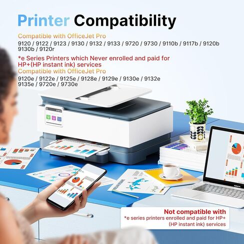 خراطيش حبر 936XL 936 بديلة باللون الأسود واللون لخراطيش حبر HP 936e 936 لطابعات HP OfficeJet Pro 9125e 9120e 9730e 9135e 9130e 9130 9130b 9128e 9122e 9110b 9120b، 4 حزم in Kuwait