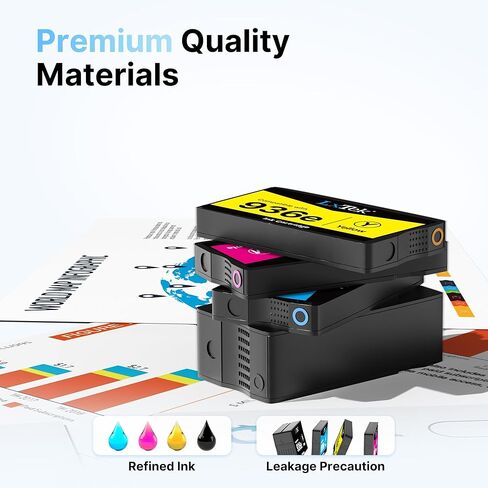 خراطيش حبر 936XL 936 بديلة باللون الأسود واللون لخراطيش حبر HP 936e 936 لطابعات HP OfficeJet Pro 9125e 9120e 9730e 9135e 9130e 9130 9130b 9128e 9122e 9110b 9120b، 4 حزم in Kuwait