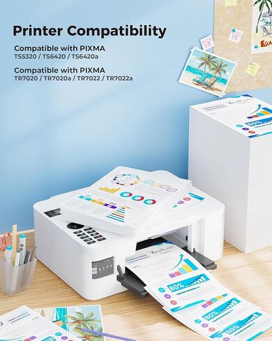 260 261 Ink Cartridges Replacement for Canon 260 and 261 Ink Cartridges XL PG-260 CL-261 Work with Canon Pixma TS6420a TS6420 TS6400 TR7020a TS5320 TR7000 TS5300 TR7020 Printer (1 Black, 1 Tri-Color) in Saudi Arabia