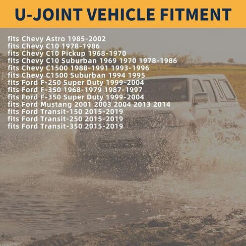 استبدال المفصل العالمي للمحور الخلفي U يناسب Chevy C10 Suburban 1969 6.5L، يناسب شيفروليه C10 Suburban 1970 6.6L، يناسب دليل C1500 1993 6.2L 7.4L، مع عمود إدارة فولاذي؛ مع سبايسر 1350 in Kuwait