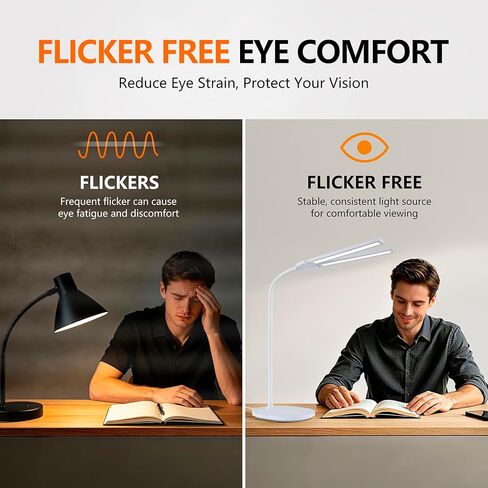 G Keni 3400 Lumen Led Desk Lamp with Clock, 25W Ultra Bright Auto-Fill Brightness Desk Light for Home Office with Clock Timer and Adjustable Gooseneck, Touch LED Table Light for Reading Study(Clamp) in Saudi Arabia