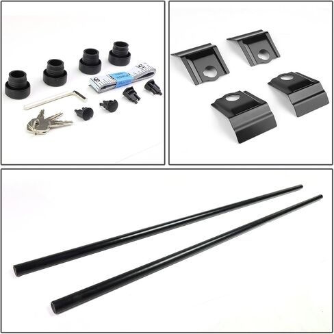 Auto Dynasty 48 inches Adjustable Bolt-on Cargo Luggage Roof Rack Bars with Mounting Brackets and Lock Keys with Mazda 6 Honda Fit Mercedes C-Series VW Passat Rio5 1998-2017, Black Powdercoated in Kuwait