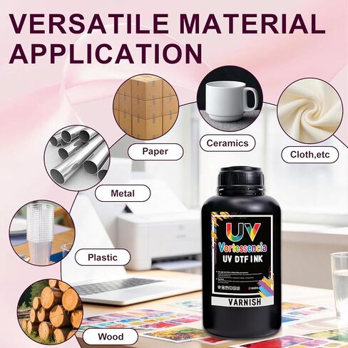 UV DTF Ink Varnish(1000ML) - Compatible for UV DTF Printer XP600 i3200 TX800 i1600 1390 DX5 DX6 DX7 DX10 L805 Sticker Printing on A B Films(Varnish) in Saudi Arabia