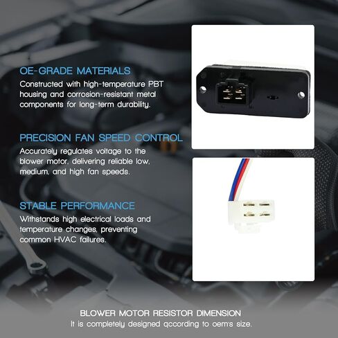 مقاوم محرك منفاخ HVAC مع حزام أسلاك متوافق مع Toyota Rav4 1996 1997 1998 1999 2000 Relpace 8713842010 JA1342 in Kuwait