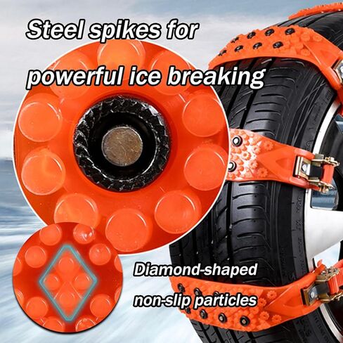 Snow Tire Chains for Honda HR-V Sport SUV 2023-2025, Traction Straps Non-Slip Quick No-Tools Installation Low Noise for Ice Snow Mud Fit 165-245mm Tires,8 Straps in Saudi Arabia