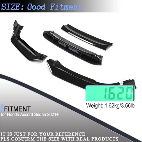 Front Bumper Lip for Honda Accord 2021 2022 Front Lip Splitter Air Dam Bumper Protection Spoiler Splitter Gloss Black in Saudi Arabia