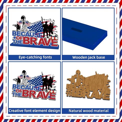 4Pcs Memorial Day Decorations Wooden Table Centerpiece Remember and Honor Memorial Day Table Decorations Patriotic Themed Tabletop Tiered Tray Decor for Veterans Day 4th of July Party Supplies in Saudi Arabia