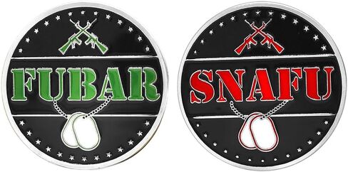 Decision Making Flipping Coin FUBAR Snafu Challenge Coin Silver and Gold in Saudi Arabia