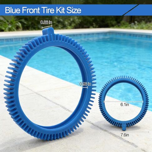 896584000-143 Front Tire Kit with Super Hump Replacement Tires for Poolvergnuegen Select and Hayward Phoenix Pool Cleaner Wheel - Blue (2Pcs Front Tires) in Saudi Arabia