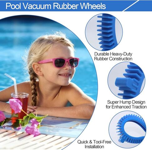896584000-143 Front Tire Kit with Super Hump Replacement Tires for Poolvergnuegen Select and Hayward Phoenix Pool Cleaner Wheel - Blue (2Pcs Front Tires) in Saudi Arabia