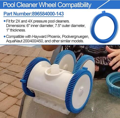 896584000-143 Front Tire Kit with Super Hump Replacement Tires for Poolvergnuegen Select and Hayward Phoenix Pool Cleaner Wheel - Blue (2Pcs Front Tires) in Saudi Arabia