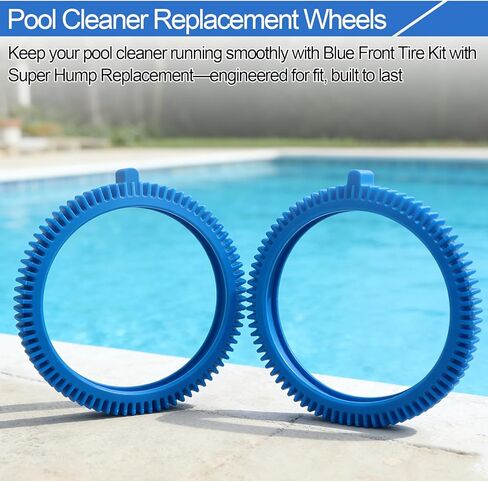 896584000-143 Front Tire Kit with Super Hump Replacement Tires for Poolvergnuegen Select and Hayward Phoenix Pool Cleaner Wheel - Blue (2Pcs Front Tires) in Saudi Arabia